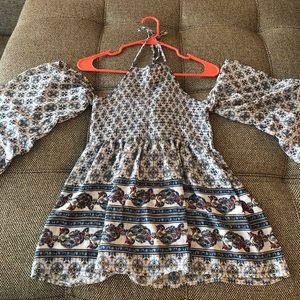 Skylar & Jade Flowy Halter Top w/ Cut Out Sleeves